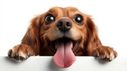 Playful Cavalier King Charles Spaniel Puppy with Big Eyes and Tongue Out