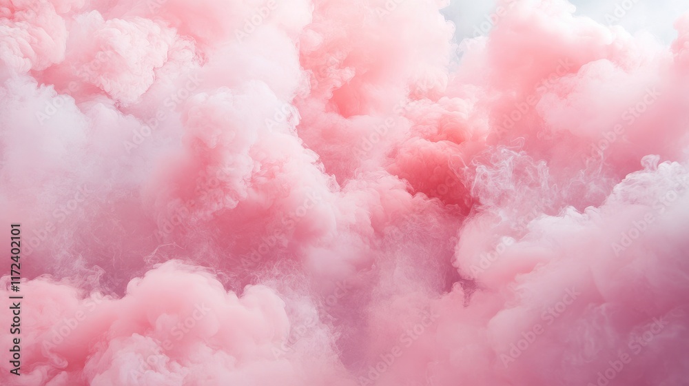 Aufkleber pink clouds in a soft pastel sky abstract nature background with a dreamy blurred focus for artistic