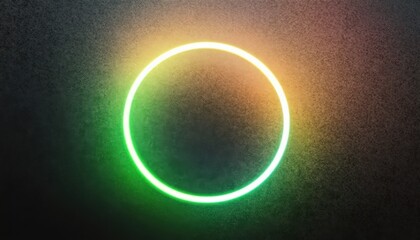 Obraz premium Glowing Neon Circle Light Frame on Dark Textured Background