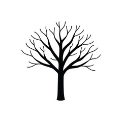 Fototapeta premium Christmas Bare Tree illustration vector, Merry Christmas ClipArt Design, Bare Tree Lineart Art 