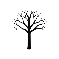 Obraz premium Christmas Bare Tree illustration vector, Merry Christmas ClipArt Design, Bare Tree Lineart Art 