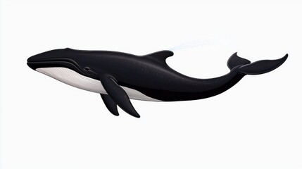 Obraz premium A stylized illustration of a whale swimming gracefully.