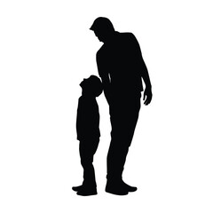 Silhouette of father and son
