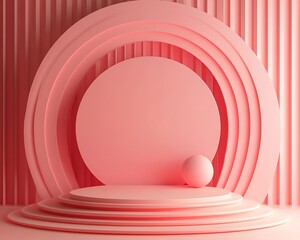 Obraz premium Elegant Geometric Architectural Backdrop for Product