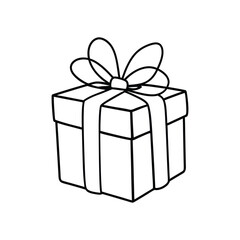 Obraz premium Christmas present illustration vector, Merry Christmas ClipArt Design, present Lineart Art 