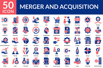 Merger And Acquisition Glyph Color Icon