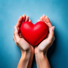 Fototapeta premium Valentine's heart model held by hands studio setting emotional concept for love