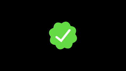 Check mark icon with circle. Check mark signifying approval, success, confirmation, or correctness. Smooth  indicating completion or validation with black background..