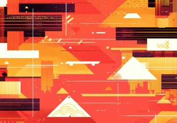 Abstract Geometric Art with Vibrant Colors