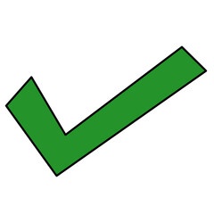 green check mark with black line template