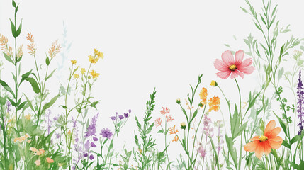 Elegant wedding invitation card background vector. Minimal hand painted watercolor botanical flowers texture template background. Design for wedding, vip cover, poster, rsvp moderncard.Valentine's Day