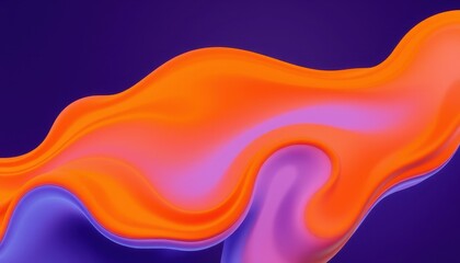 Obraz premium Abstract Orange and Purple Fluid Wave Design