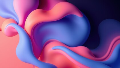 Obraz premium Abstract Pink Blue Purple Fluid Shapes Design