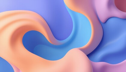 Abstract Pastel Swirls of Color Flowing Smoothly