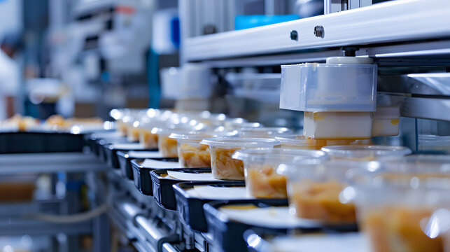 Food Technology, Automated packaging machine sealing ready-to-eat meals