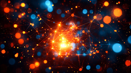 Fototapeta premium Abstract Glowing Network - Digital Connections and Technology
