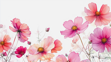 Elegant wedding invitation card background vector. Minimal hand painted watercolor botanical flowers texture template background. Design for wedding, vip cover, poster, rsvp moderncard.Valentine's Day