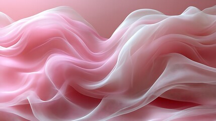 Obraz premium Abstract pink and white fabric waves. (1)