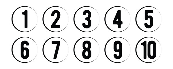 Collection grunge brush drawn numbers from 0 to 9. Dirty painted numbers set. Hand drawn typography vector elements in eps 10.