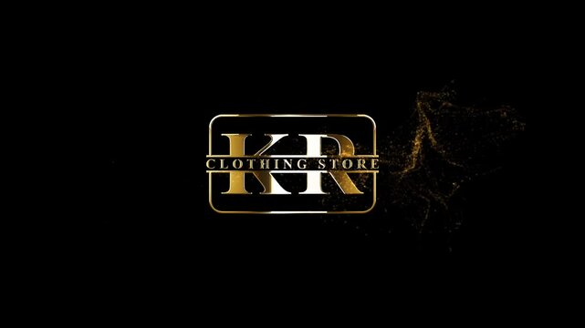 KR Promotional Video, Luxury KR Logo Animation Video, Gold Particles KR Clothing Store Logo Animation