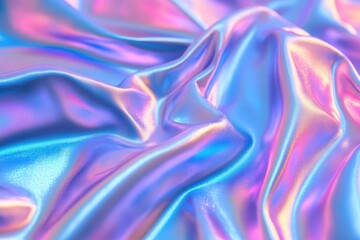 Obraz premium Futuristic iridescent textiles abstract background digital art colorful environment close-up view modern concept