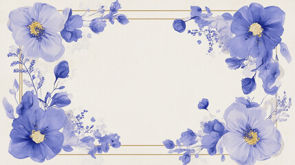 Fototapeta premium Elegant wedding invitation card background vector. Minimal hand painted watercolor botanical flowers texture template background. Design for wedding, vip cover, poster, rsvp moderncard.Valentine's Day