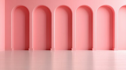Fototapeta premium Minimalist Luxurious Pink Room: An Elegant Retreat for Modern Aesthetics and Serene Living Spaces