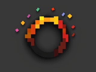 Colorful Pixelated Circle Design