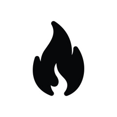 Black solid icon for fire