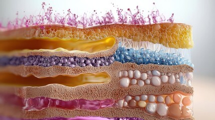 Exploring skin layer anatomy understanding der standard effects on human skin educational diagram medical environment scientific viewpoint skin health concept for seo impact