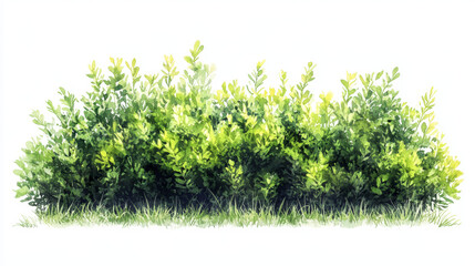 Fototapeta premium vibrant and lush green bush with detailed foliage and grass