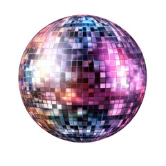 classic disco ball isolated on white transparent background