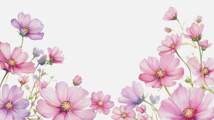 Elegant wedding invitation card background vector. Minimal hand painted watercolor botanical flowers texture template background. Design for wedding, vip cover, poster, rsvp moderncard.Valentine's Day