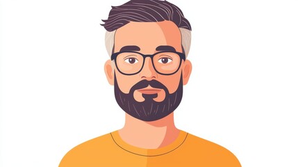 Illustration of an adult with mental disability in a flat vector style, conveying empathy and understanding, isolated on white background.