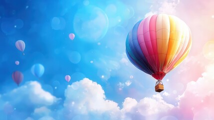 Naklejka premium A photostock of a hot air balloon festival with vibrant colors filling the sky