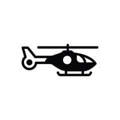 Black solid icon for  helicopter