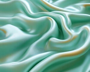 Obraz premium Smooth, teal silk fabric with soft folds and elegant draping.