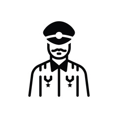 Black solid icon for  veteran