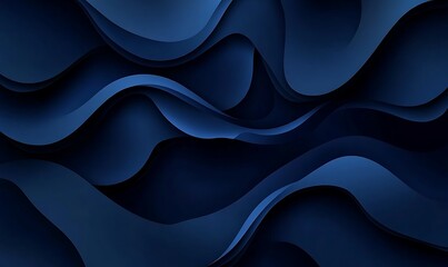 Fototapeta premium Abstract design featuring wavy shapes on a dark blue background