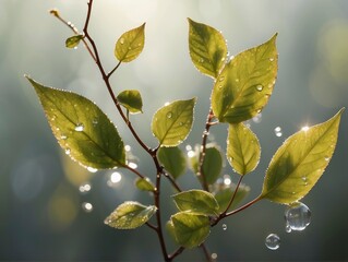 green leaves on a branch