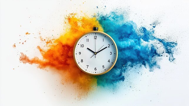 A photostock of a minimalist clock with no numbers, isolated on a white background