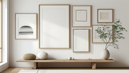Fototapeta premium Minimalist Interior with Natural Accents.Generative AI