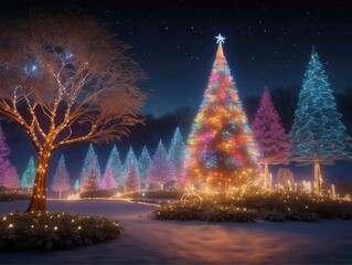 christmas tree in the night
