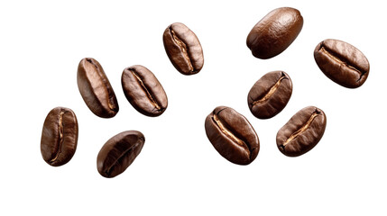 Obraz premium coffee beans isolated on white transparent background