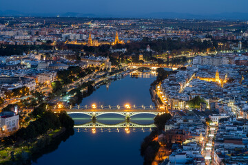 view of Sevilla by night,