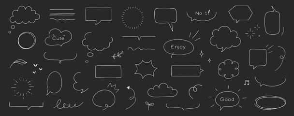 Doodle bubble icons.  Vector hand drawing.
