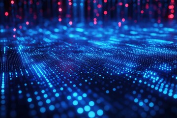 High-tech inspired blue data stream in a futuristic environment – digital art perspective