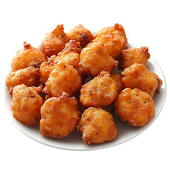 fried chicken nuggets on white plate