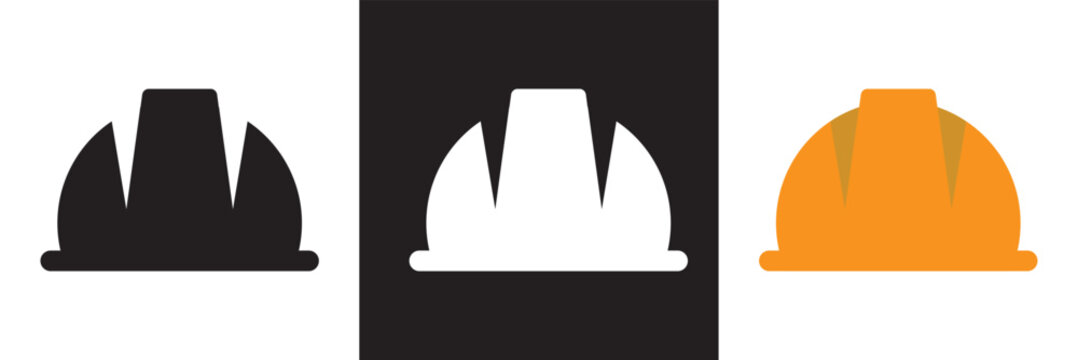 Helmet icon. Motorcycle helmets. Racing helmet. construction helmet icon. Safety helmet.   isolated on white and black background. vector illustration. EPS 10