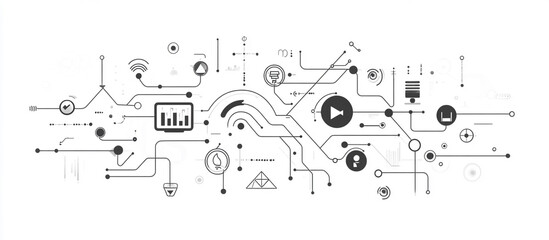 Obraz premium Abstract digital technological connections background